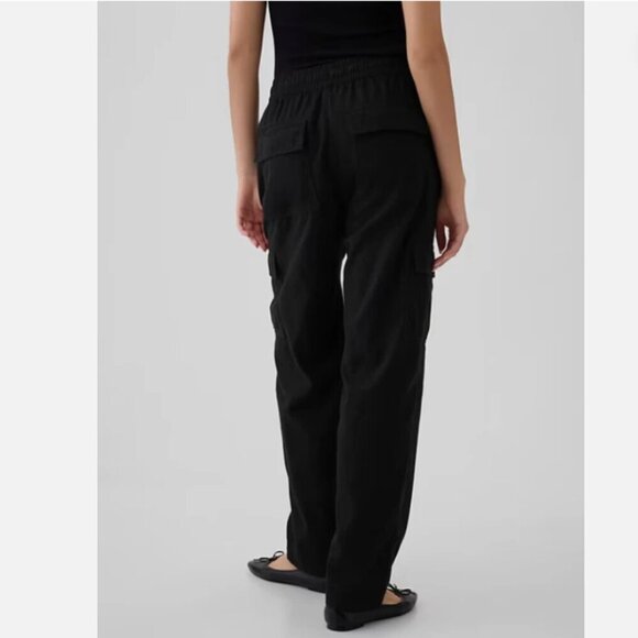 GAP Broken Twill Cargo Mid-Rise Pull-On Pants Black Size XL NWT #522920 RT$80 - Picture 5 of 10